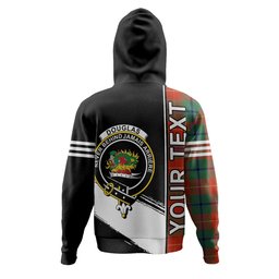 ScotsTee Shop Scottish Douglas of Roxburgh Ancient Clan Crest Tartan Hoodie Quarter Personalized