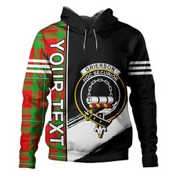 ScotsTee Shop Scottish Grierson Clan Crest Tartan Hoodie Quarter Personalized