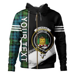 ScotsTee Shop Scottish Dundas Ancient Clan Crest Tartan Hoodie Quarter Personalized