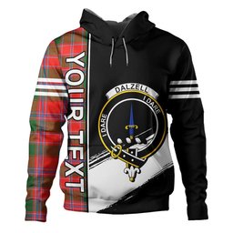 ScotsTee Shop Scottish Dalzell Clan Crest Tartan Hoodie Quarter Personalized