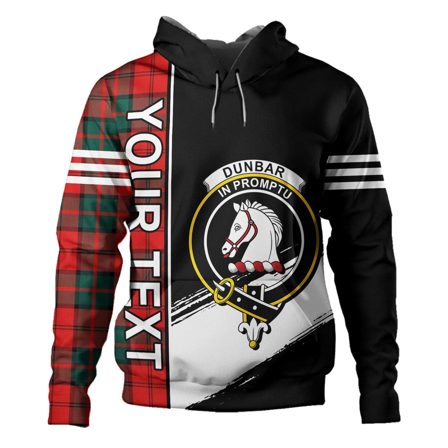 ScotsTee Shop Scottish Dunbar Modern Clan Crest Tartan Hoodie Quarter Personalized