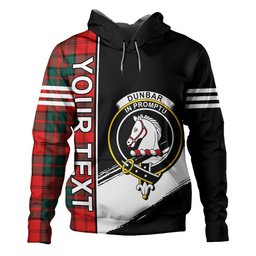 ScotsTee Shop Scottish Dunbar Modern Clan Crest Tartan Hoodie Quarter Personalized