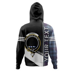 ScotsTee Shop Scottish Haney Blue Weathered Clan Crest Tartan Hoodie Quarter Personalized
