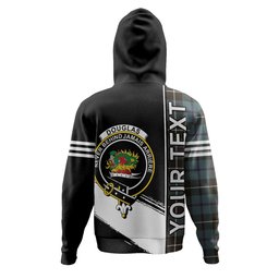 ScotsTee Shop Scottish Douglas Weathered Clan Crest Tartan Hoodie Quarter Personalized
