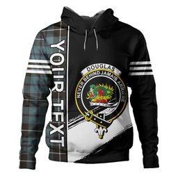 ScotsTee Shop Scottish Douglas Weathered Clan Crest Tartan Hoodie Quarter Personalized