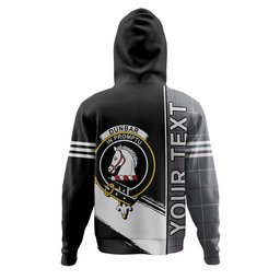 ScotsTee Shop Scottish Dunbar of Pitgaveny Clan Crest Tartan Hoodie Quarter Personalized
