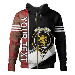 ScotsTee Shop Scottish Cumming (MacAulay #2) Weathered Clan Crest Tartan Hoodie Quarter Personalized
