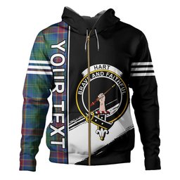 ScotsTee Shop Scottish Hart Modern Clan Crest Tartan Hoodie Quarter Personalized