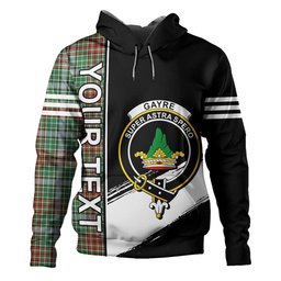 ScotsTee Shop Scottish Gayre Ancient Clan Crest Tartan Hoodie Quarter Personalized