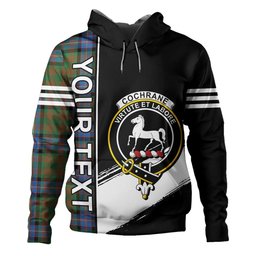 ScotsTee Shop Scottish Cochrane (Cochran) Ancient Clan Crest Tartan Hoodie Quarter Personalized