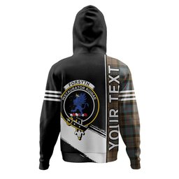 ScotsTee Shop Scottish Forsyth Weathered Clan Crest Tartan Hoodie Quarter Personalized