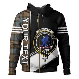 ScotsTee Shop Scottish Forsyth Weathered Clan Crest Tartan Hoodie Quarter Personalized