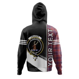 ScotsTee Shop Scottish Fraser of Reelig Weathered Clan Crest Tartan Hoodie Quarter Personalized