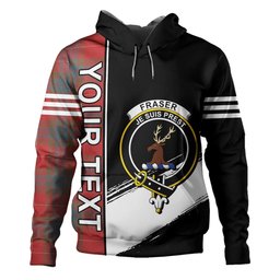 ScotsTee Shop Scottish Fraser Weathered Clan Crest Tartan Hoodie Quarter Personalized