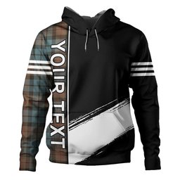 ScotsTee Shop Scottish Dundas Weathered Clan Crest Tartan Hoodie Quarter Personalized