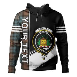 ScotsTee Shop Scottish Dundas Weathered Clan Crest Tartan Hoodie Quarter Personalized