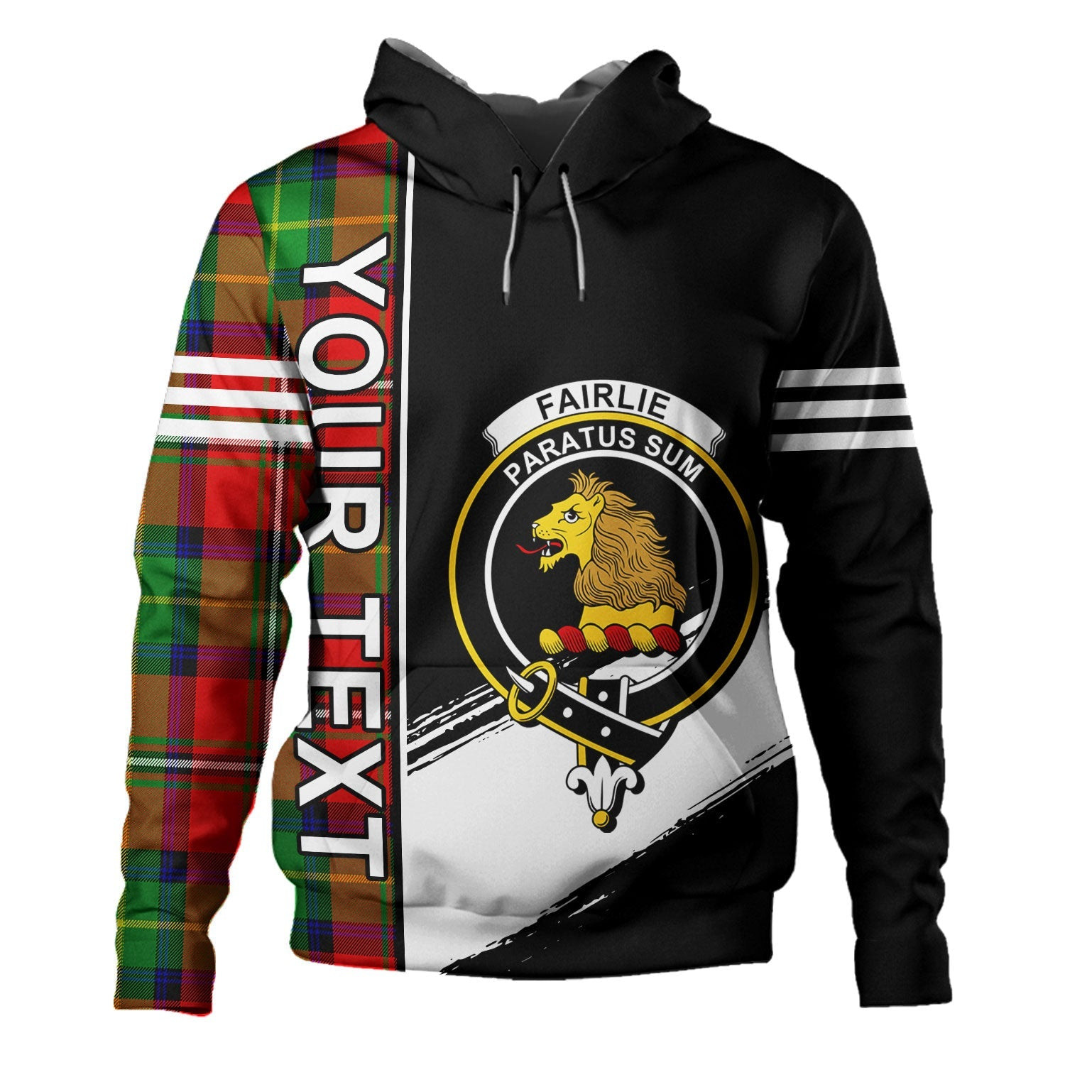 ScotsTee Shop Scottish Fairlie Modern Clan Crest Tartan Hoodie Quarter Personalized