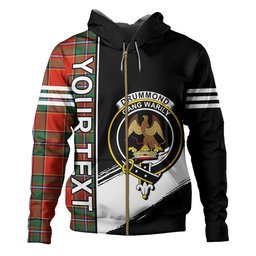 ScotsTee Shop Scottish Drummond Ancient Clan Crest Tartan Hoodie Quarter Personalized