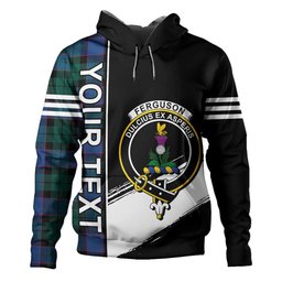 ScotsTee Shop Scottish Ferguson of Balquhidder Modern Clan Crest Tartan Hoodie Quarter Personalized
