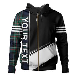 ScotsTee Shop Scottish Colquhoun Modern Clan Crest Tartan Hoodie Quarter Personalized