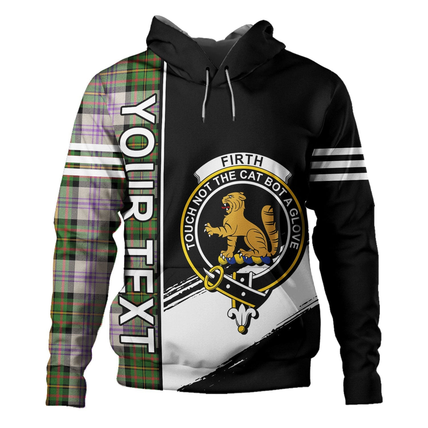 ScotsTee Shop Scottish Firth of Tay (Gillies Dress) Ancient Clan Crest Tartan Hoodie Quarter Personalized