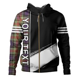 ScotsTee Shop Scottish Curry (Currie) Weathered Clan Crest Tartan Hoodie Quarter Personalized