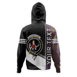 ScotsTee Shop Scottish Elphinstone Weathered Clan Crest Tartan Hoodie Quarter Personalized