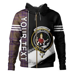ScotsTee Shop Scottish Elphinstone Weathered Clan Crest Tartan Hoodie Quarter Personalized