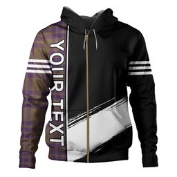 ScotsTee Shop Scottish Elphinstone Weathered Clan Crest Tartan Hoodie Quarter Personalized
