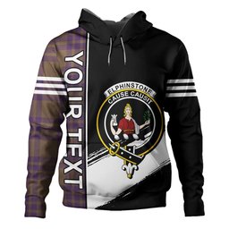ScotsTee Shop Scottish Elphinstone Weathered Clan Crest Tartan Hoodie Quarter Personalized
