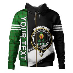 ScotsTee Shop Scottish Don (Tribe of Mar) Clan Crest Tartan Hoodie Quarter Personalized