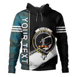 ScotsTee Shop Scottish Elliot (Ellot) Ancient Clan Crest Tartan Hoodie Quarter Personalized