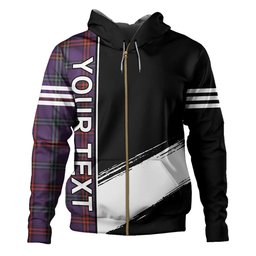 ScotsTee Shop Scottish Eglinton District (Montgomery of Ayrshire) Weathered Clan Crest Tartan Hoodie Quarter Personalized
