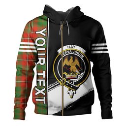 ScotsTee Shop Scottish Hay Ancient Clan Crest Tartan Hoodie Quarter Personalized