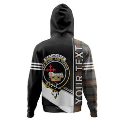 ScotsTee Shop Scottish MacDonald of Borrodale (Donald Borrodale Historic) Weathered Clan Crest Tartan Hoodie Quarter Personalized