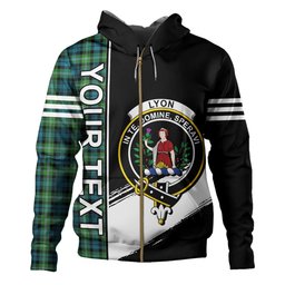 ScotsTee Shop Scottish Lyon (Liall Lyall Lyle) Ancient Clan Crest Tartan Hoodie Quarter Personalized
