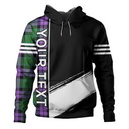 ScotsTee Shop Scottish MacArthur of Milton Ancient Clan Crest Tartan Hoodie Quarter Personalized