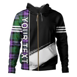 ScotsTee Shop Scottish MacArthur of Milton Ancient Clan Crest Tartan Hoodie Quarter Personalized