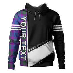 ScotsTee Shop Scottish Lang (Laing) Modern Clan Crest Tartan Hoodie Quarter Personalized
