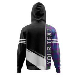 ScotsTee Shop Scottish Lang (Laing) Modern Clan Crest Tartan Hoodie Quarter Personalized