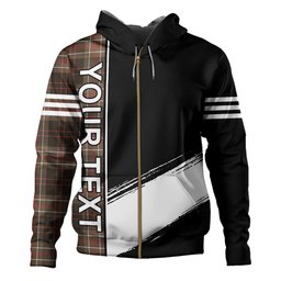 ScotsTee Shop Scottish MacDiarmid Weathered Clan Crest Tartan Hoodie Quarter Personalized