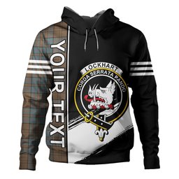 ScotsTee Shop Scottish Lockhart Weathered Clan Crest Tartan Hoodie Quarter Personalized