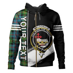 ScotsTee Shop Scottish MacDonald of Borrodale (Donald Borrodale Historic) Ancient Clan Crest Tartan Hoodie Quarter Personalized