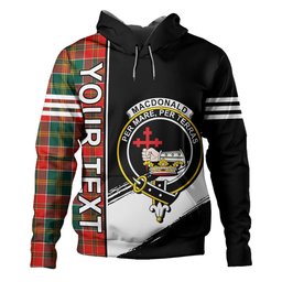 ScotsTee Shop Scottish MacDonald of Kingsburgh (Donald of Kingsburgh) Modern Clan Crest Tartan Hoodie Quarter Personalized