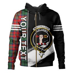 ScotsTee Shop Scottish MacCulloch Modern Clan Crest Tartan Hoodie Quarter Personalized