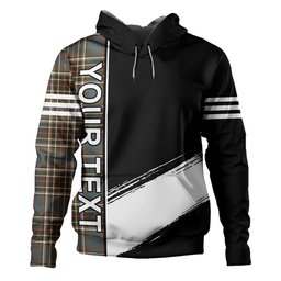 ScotsTee Shop Scottish Hislop #2 Weathered Clan Crest Tartan Hoodie Quarter Personalized