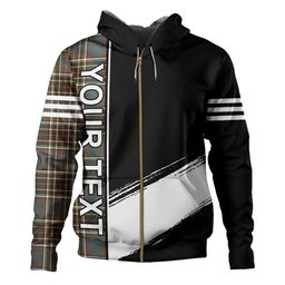 ScotsTee Shop Scottish Hislop #2 Weathered Clan Crest Tartan Hoodie Quarter Personalized