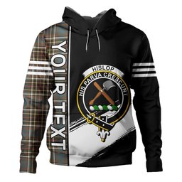 ScotsTee Shop Scottish Hislop #2 Weathered Clan Crest Tartan Hoodie Quarter Personalized