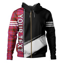 ScotsTee Shop Scottish Lumsden of Clova Modern Clan Crest Tartan Hoodie Quarter Personalized