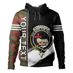 ScotsTee Shop Scottish MacDonald of Glencoe (Donald of Glencoe) Ancient Clan Crest Tartan Hoodie Quarter Personalized